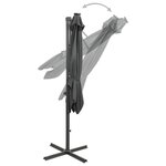 vidaXL Parasol de jardin en porte-à-faux avec mât et lumières LED