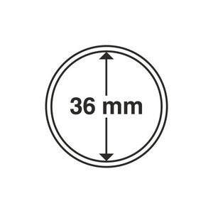 Capsules rondes 36mm pour monnaies de collection. Paquet - 10 capsules