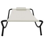 vidaXL Lit de jardin crème 200x90 cm acier