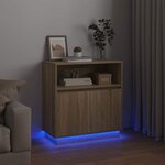 vidaXL Buffet avec LED Chêne sonoma 71 x 34.5 x 75 cm