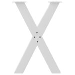 vidaXL Pieds de table à manger en forme de X  2 pièces  blanc  50 x (72-73) cm  acier