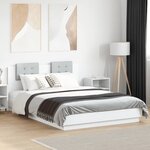 vidaXL Cadre de lit avec LED sans matelas blanc 120x200 cm