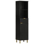 vidaXL Ensemble de meubles salle de bain 5 Pièces noir bois d'ingénierie