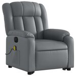 vidaXL Fauteuil inclinable de massage électrique gris similicuir