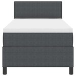 vidaXL Lit à ressorts avec tête de lit Gris foncé et blanc 90 x 190 cm