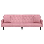 vidaXL Canapé-lit avec accoudoirs rose velours