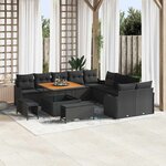 vidaXL Ensemble de canapé de jardin 13 Pièces Noir polyrotin