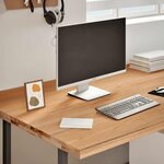 vidaXL Dessus de bureau marron clair bois chêne massif rectangulaire