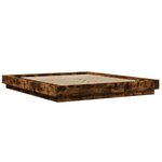 vidaXL Cadre de lit avec lumières LED chêne fumé 150x200 cm