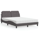vidaXL Lit avec matelas gris 140x190 cm similicuir