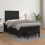 vidaXL Sommier à lattes de lit avec matelas noir 120x190 cm similicuir