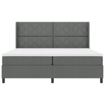 vidaXL Lit à ressorts avec matelas et LED gris foncé  200x200 cm en tissu
