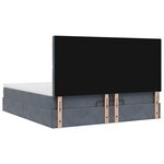 vidaXL Cadre de lit ottoman avec matelas gris foncé 200x200 cm velours