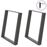 vidaXL Pieds de table à manger en U 2 pièces Anthracite 70 x (72-73) cm Acier