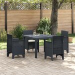 vidaXL Ensemble de repas de jardin 5 pièces avec coussins anthracite en poly rattan