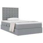 vidaXL Lit avec rangement et matelas Gris clair 120 x 200 cm Polyester