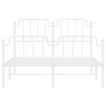 vidaXL Cadre de lit métal avec tête de lit/pied de lit blanc 140x190cm