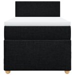 vidaXL Sommier à lattes de lit avec matelas Noir 90x190 cm Tissu