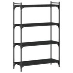 vidaXL Bibliothèque à 4 niveaux noir 80x30x120 cm bois d'ingénierie