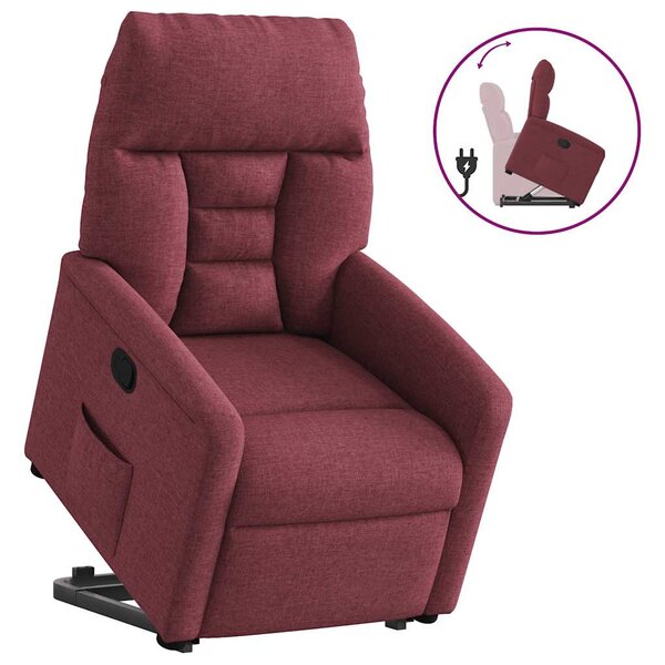 vidaXL Fauteuil inclinable rouge bordeaux tissu