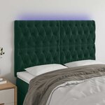 vidaXL Tête de lit à LED Vert foncé 144x7x118/128 cm Velours