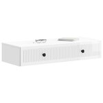 vidaXL Table d'appoint murale Blanc brillant 87 5 x 34 5 x 17 cm