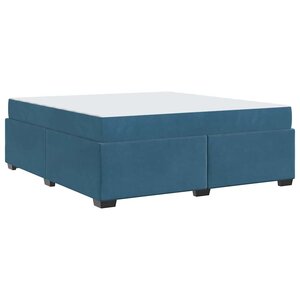 vidaXL Cadre de lit avec matelas Bleu foncé 180 x 200 cm Velours