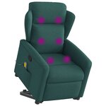 vidaXL Fauteuil inclinable de massage Vert foncé Tissu