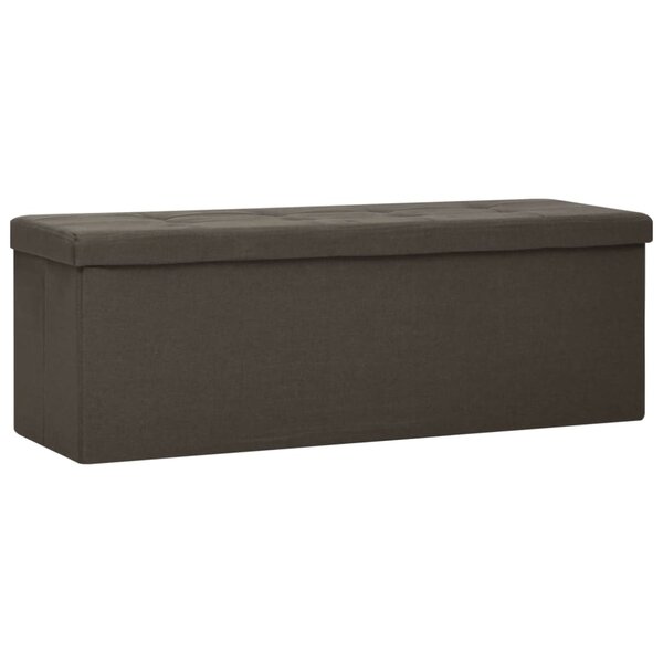 vidaXL Banc de rangement pliable Marron foncé Faux lin