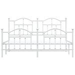 vidaXL Cadre de lit métal avec tête de lit/pied de lit blanc 183x213cm