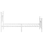 vidaXL Cadre de lit métal sans matelas avec pied de lit blanc 90x190cm