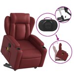 vidaXL Fauteuil inclinable de massage Rouge bordeaux Similicuir