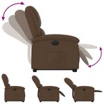 vidaXL Fauteuil inclinable électrique marron tissu