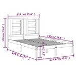 vidaXL Cadre de lit sans matelas blanc 120x190 cm bois massif