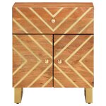 vidaXL Table de chevet marron et noir 50x33x60 cm bois manguier solide