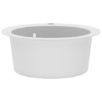 vidaXL Évier de cuisine Granit Rond Blanc