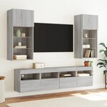 vidaXL Meuble TV mural avec lumières LED sonoma gris 40x30x40 cm