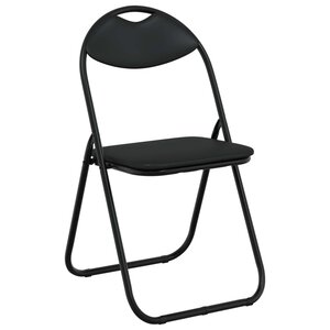 vidaXL Chaise pliante 8 Pièces Noir 48 x 43 5 x 81 cm Simili cuir