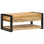 vidaXL Table basse 90x50x38 cm bois de manguier massif brut