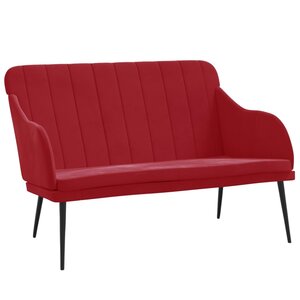 Banc banquette rouge bordeau x 110 x 76 x 80 cm velours 02_0010579