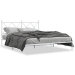 vidaXL Cadre de lit métal avec tête de lit blanc 150x200 cm