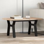 vidaXL Table basse cadre en Y 80x50x40 5cm bois de pin massif et fonte