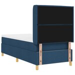 VidaXL Lit Box Spring avec Matelas Bleu 100x200 cm Tissu