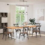 vidaXL Table à manger avec bord naturel 280x100x74cm bois massif chêne