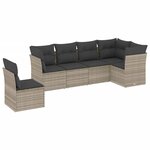 vidaXL Salon de jardin 6 Pièces avec coussins gris clair résine tressée