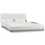 vidaXL Cadre de lit sans matelas blanc similicuir 135x190 cm