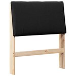 vidaXL Tête de lit capitonnée Noir 80 cm Pin massif