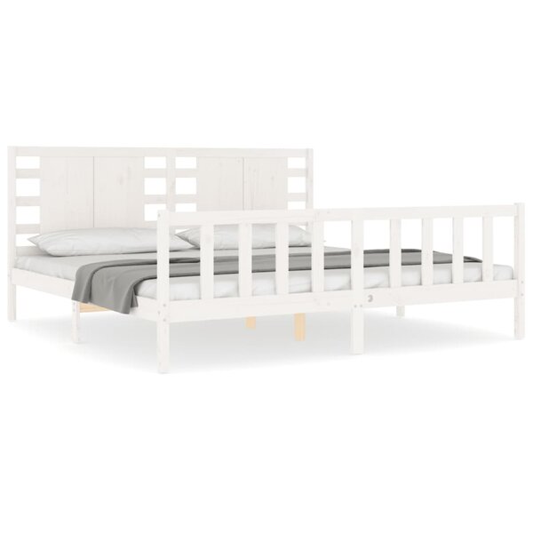 vidaXL Cadre de lit sans matelas blanc 200x200 cm bois massif de pin