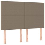 vidaXL Sommier à lattes de lit et matelas et LED Taupe 140x190cm Tissu