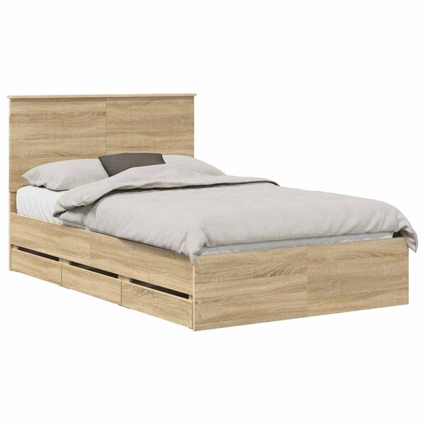 vidaXL Cadre de lit Chêne Sonoma 120 x 200 cm Bois Ingénierie